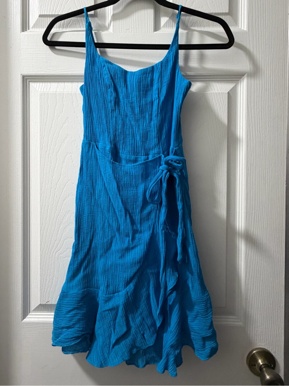 GB girls Bright Turquoise Textured Top with Spaghetti Strap
